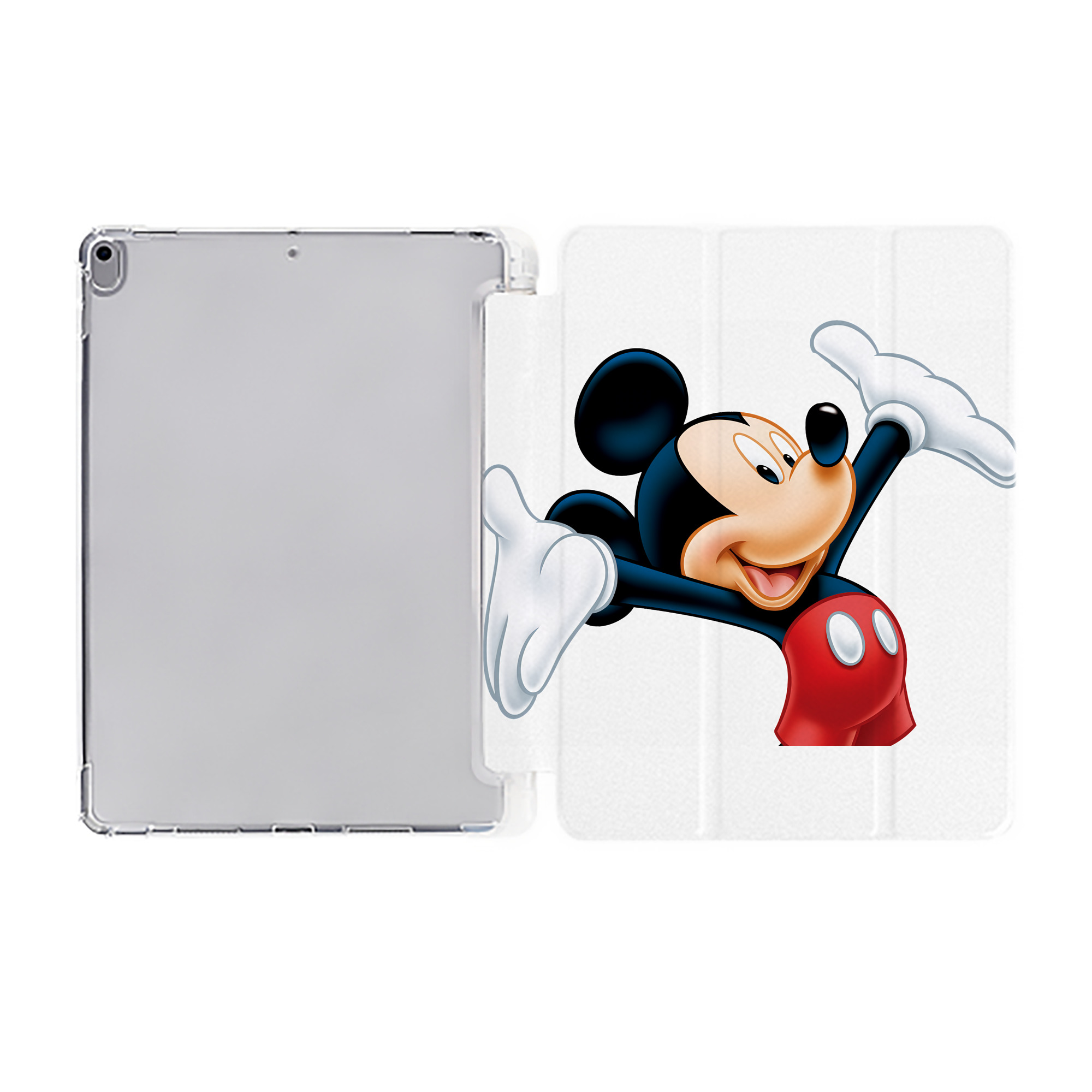 （画像用） ミッキーマウス Mickey Mouse IPad ケース ペン収納付き 三つ折りスタンド PUレザー×シリコン 対応機種9.5/10.5/10.9インチ